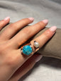 Turquoise Pearl Copper Ring
