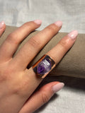 Raw Amethyst Copper Ring