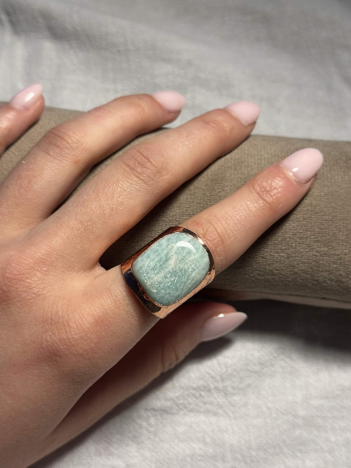 Light Blue Stone Copper Ring