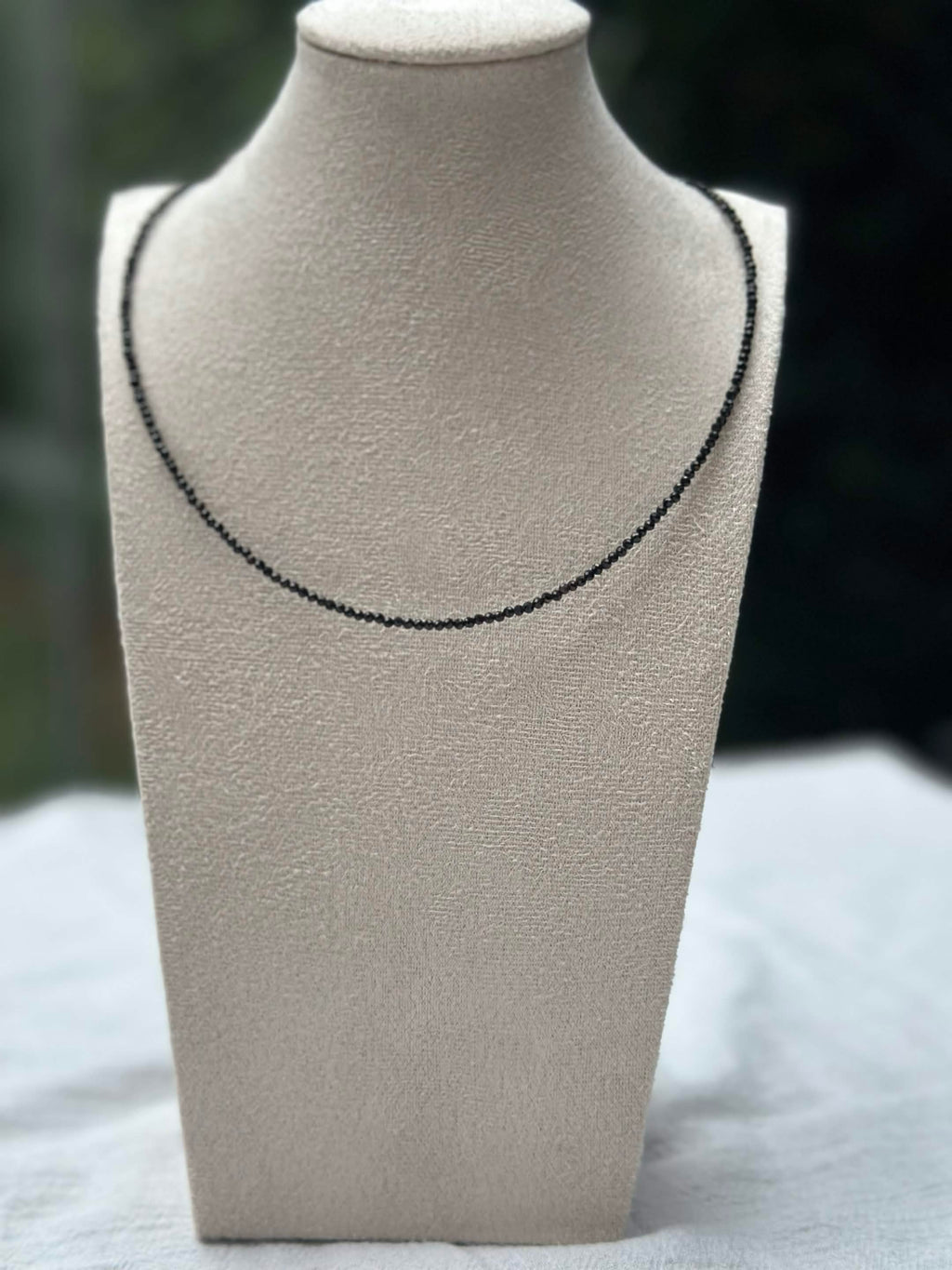 Black Faceted Beaded Necklace photo 3