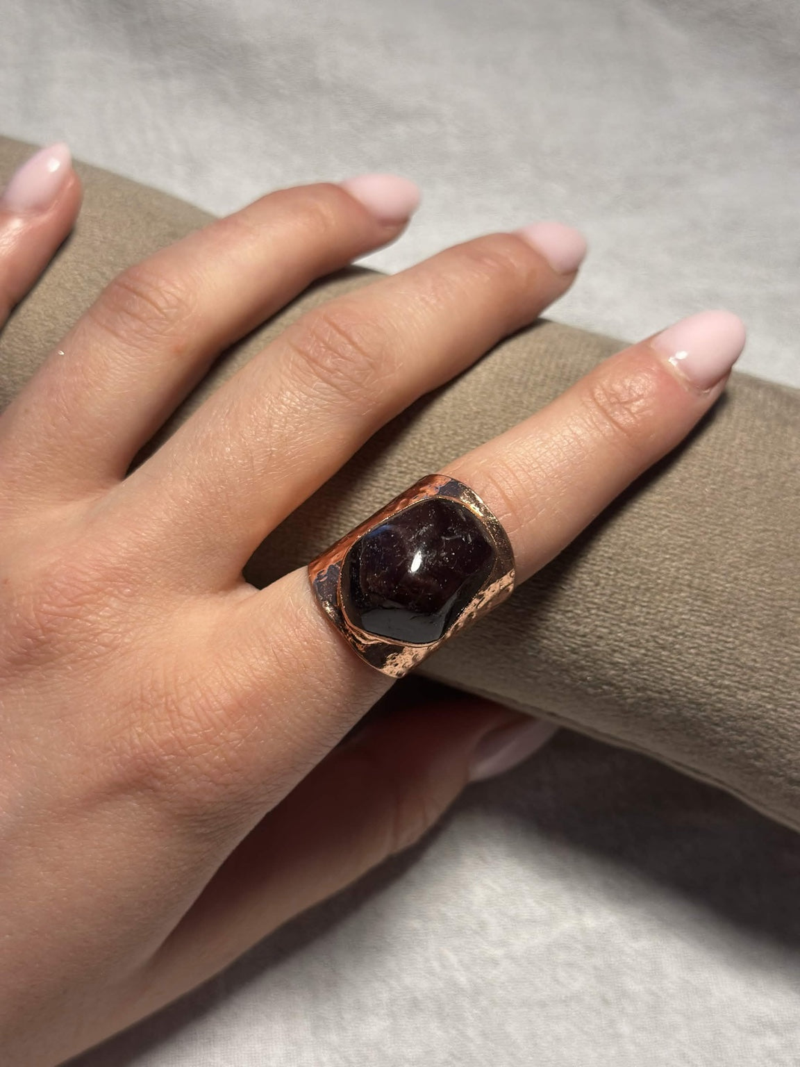 Black Tourmaline Copper Ring