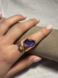 Purple Amethyst Copper Ring