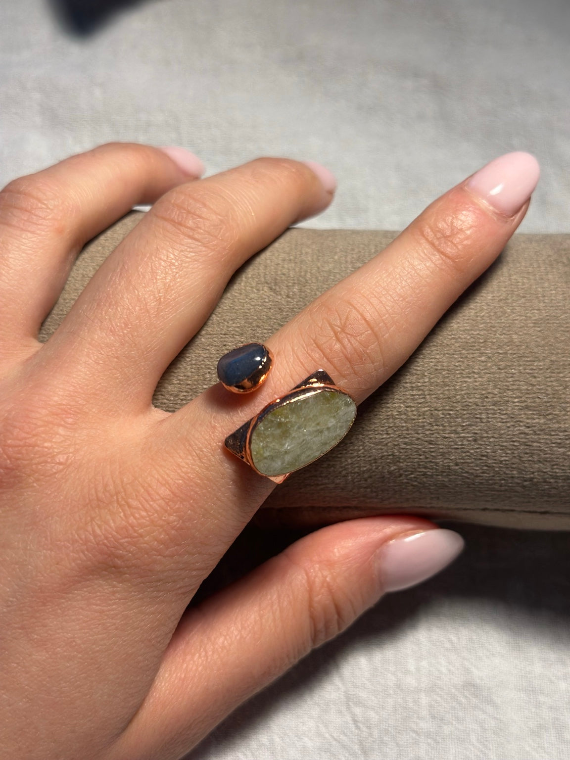 Green & Blue Stone Copper Ring