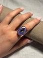 Purple Agate Druzy Copper Ring