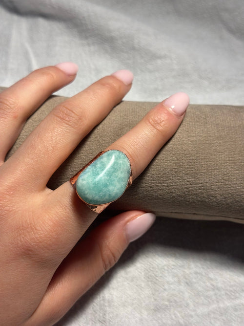 Amazonite Copper Ring
