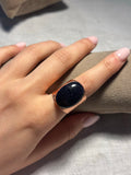 Blue Goldstone Copper Ring