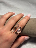 Clear Quartz & Rose Quartz Copper Ring
