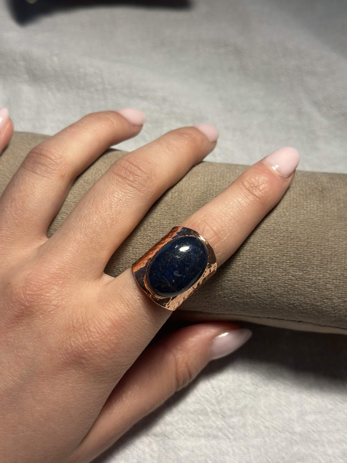 Blue Lapis Lazuli Copper Ring