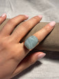 Aqua Blue Statement Copper Ring