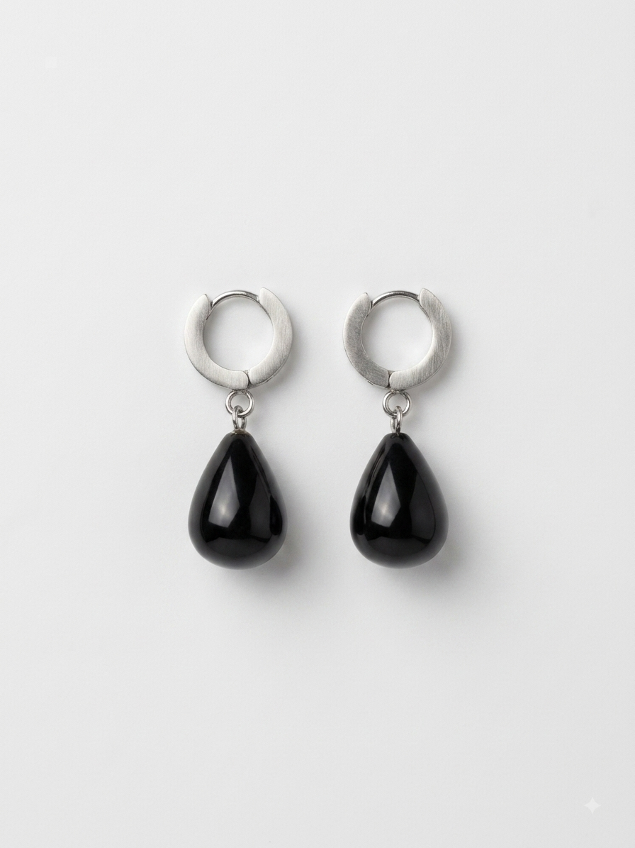 Black Onyx Drop Earrings