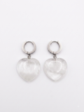 Clear Quartz Heart Earrings