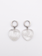 Clear Quartz Heart Earrings
