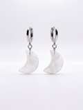 Clear Quartz Moon Earrings