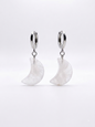 Clear Quartz Moon Earrings