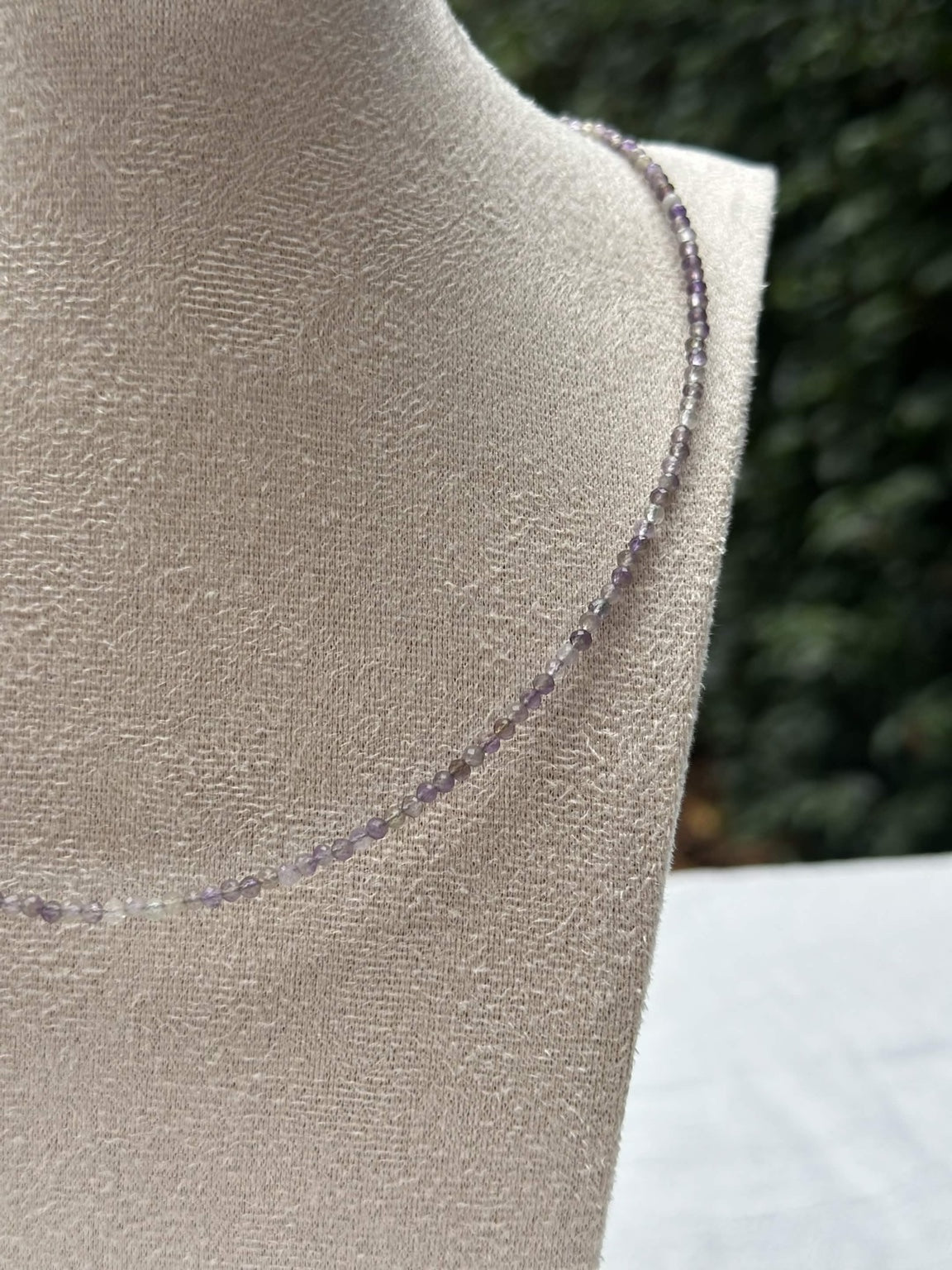 Close-up of lavender beads