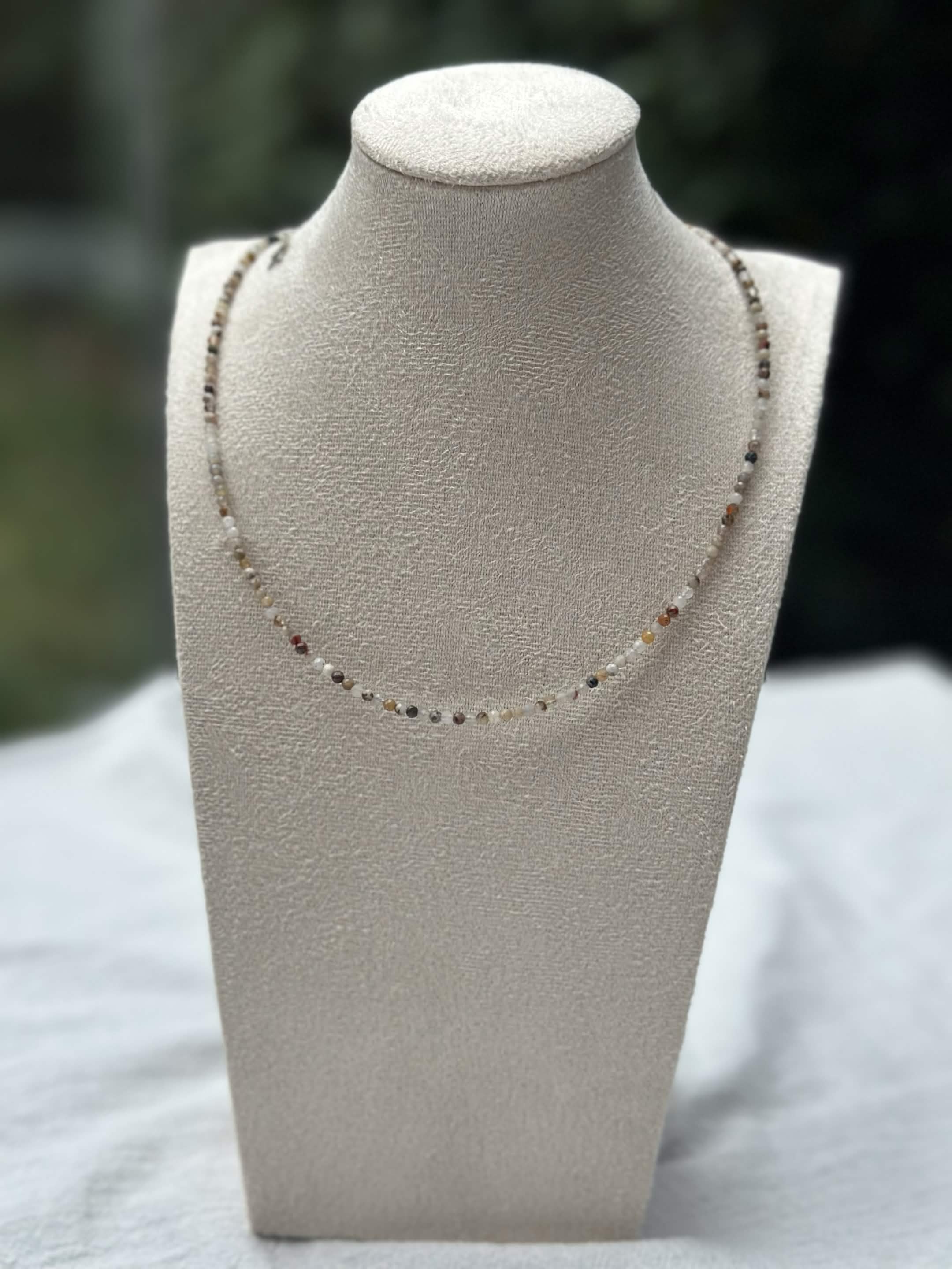 Multicolor gemstone beaded necklace