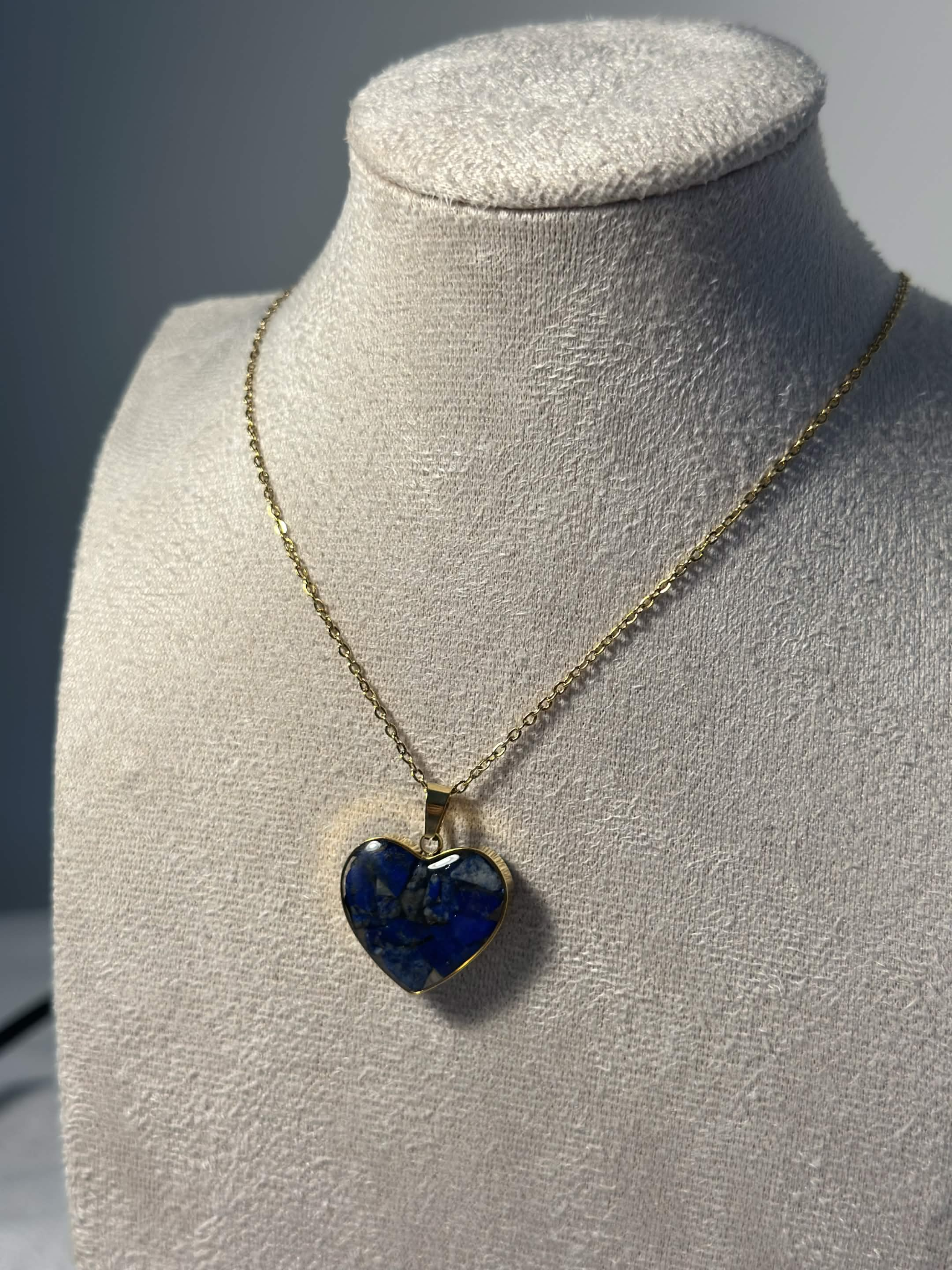 Blue Heart Stone Necklace