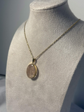 Pale Pink Oval Stone Necklace