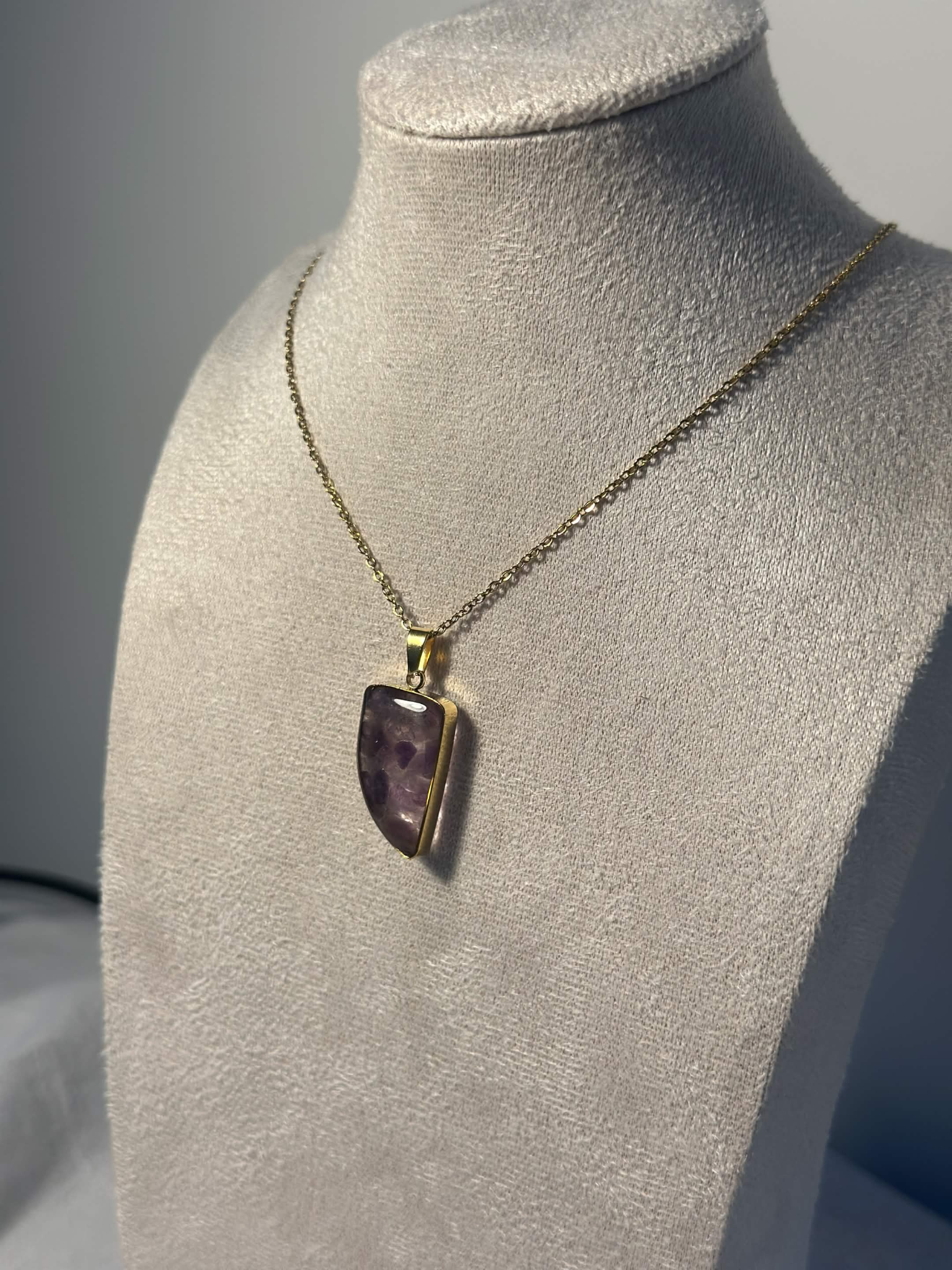 Purple Asymmetric Stone Necklace