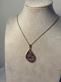 Purple Teardrop Stone Necklace