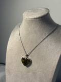 Tiger Eye Heart Stone Necklace