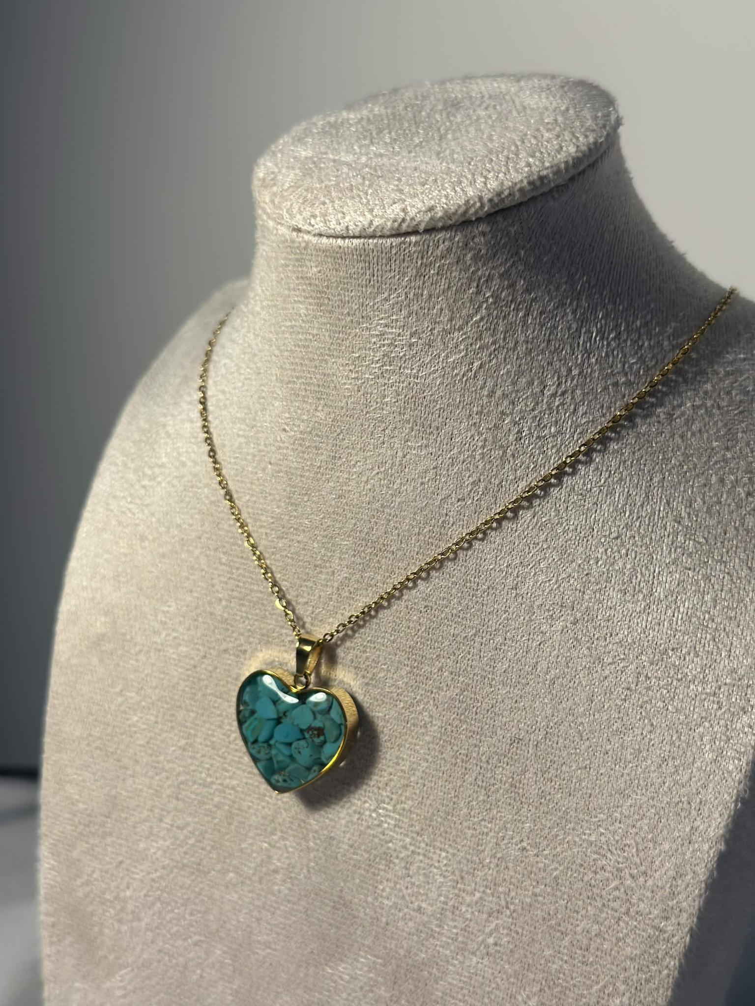 Turquoise Heart Stone Necklace