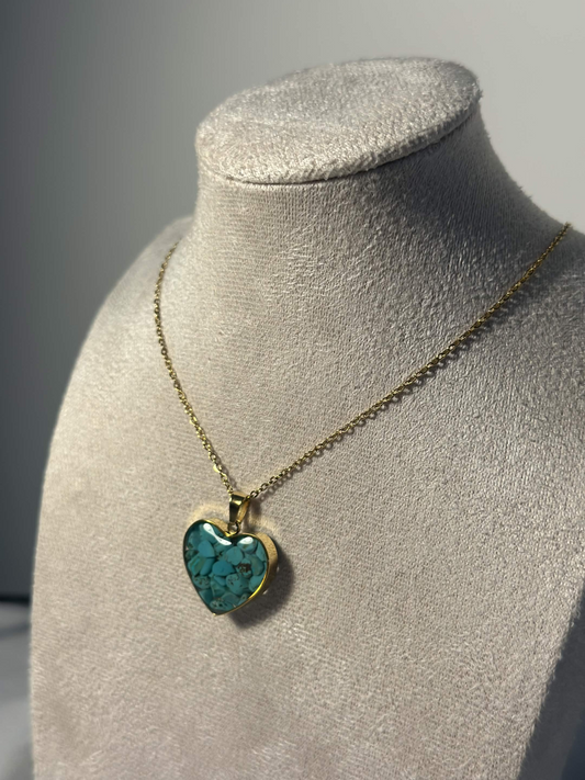 Turquoise Heart Stone Necklace
