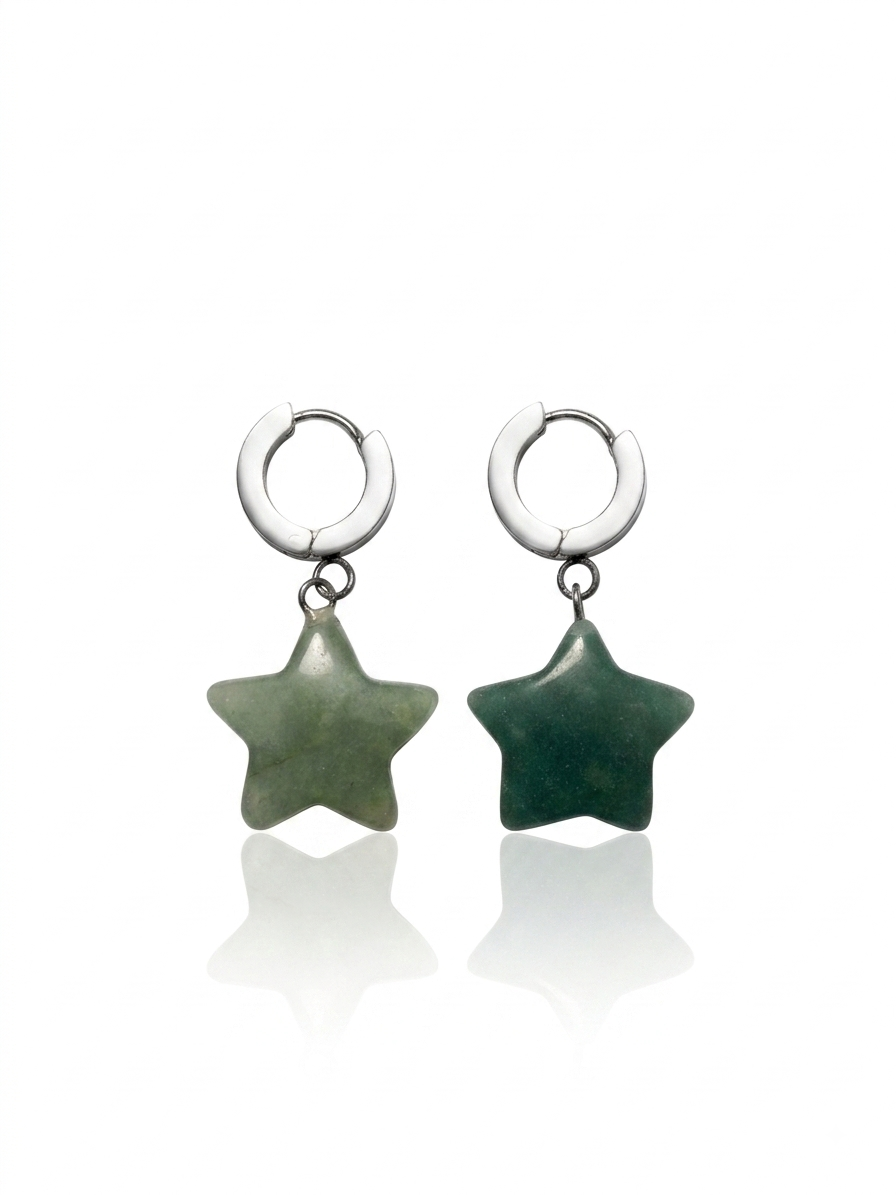Green Aventurine Star Earrings