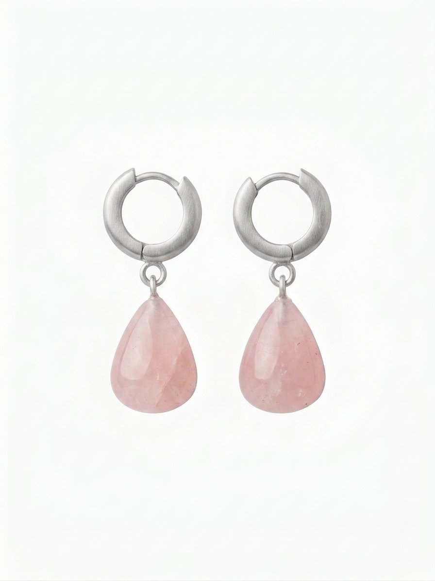 Rose Quartz Drop Earrings
